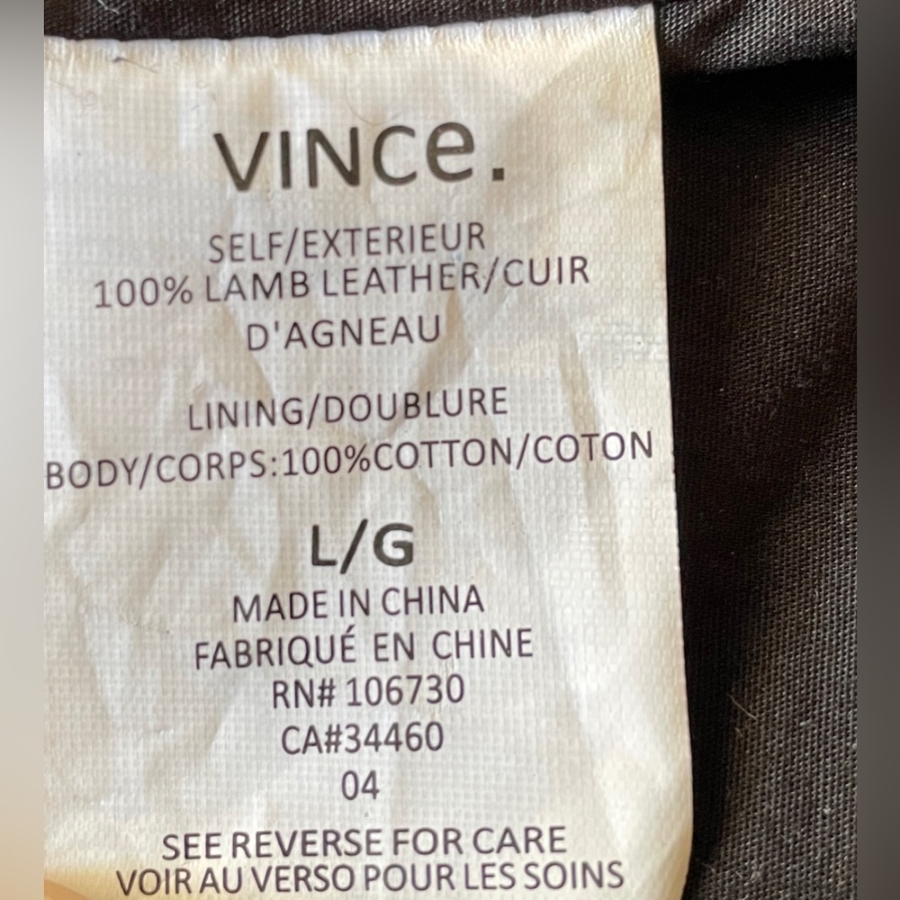 Vince Lamb Leather Biker Jacket Size Large - Picture 15 of 16